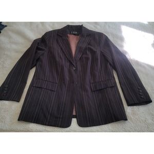 Larry Levine Classics 3-Piece Pants Suit & Skirt, Women's SZ 16W, Brown Stripes